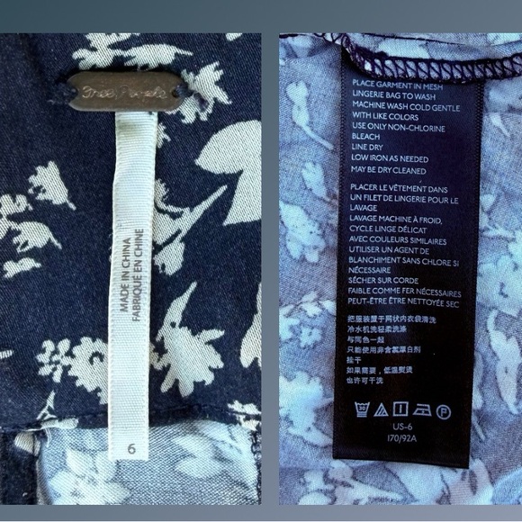 Free People Under the Moonlight Maxi Dress Navy Blue Floral Maxi Dress Blue 6 - Picture 9 of 9